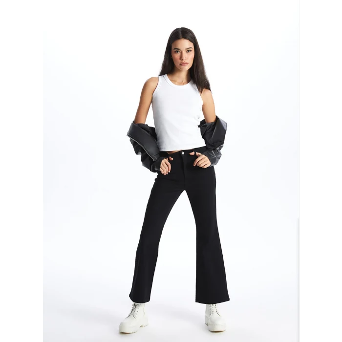 LCW Jeans SİYAH Mars Flare Kadın Jean Pantolon