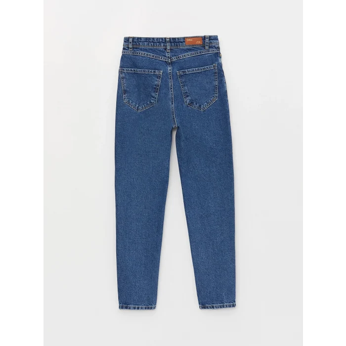 LCW Jeans İNDİGO Yüksek Bel Mom Fit Kadın Jean Pantolon