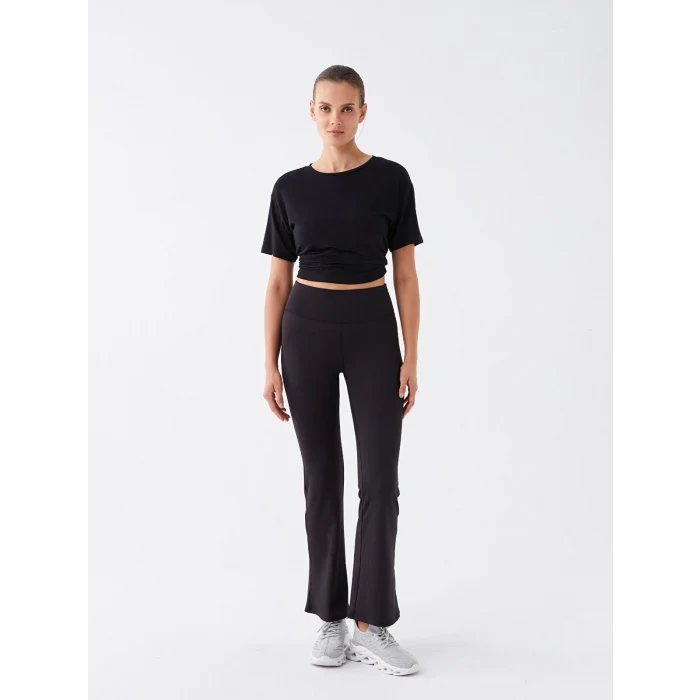 XSIDE ACTIVE SİYAH Kadın Beli Lastikli Düz Tayt Pantolon