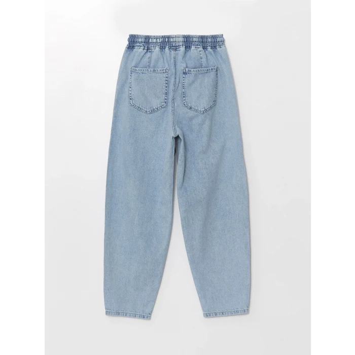 LCW Jeans İNDİGO Beli Lastikli Mom Fit Kadın Jean Pantolon