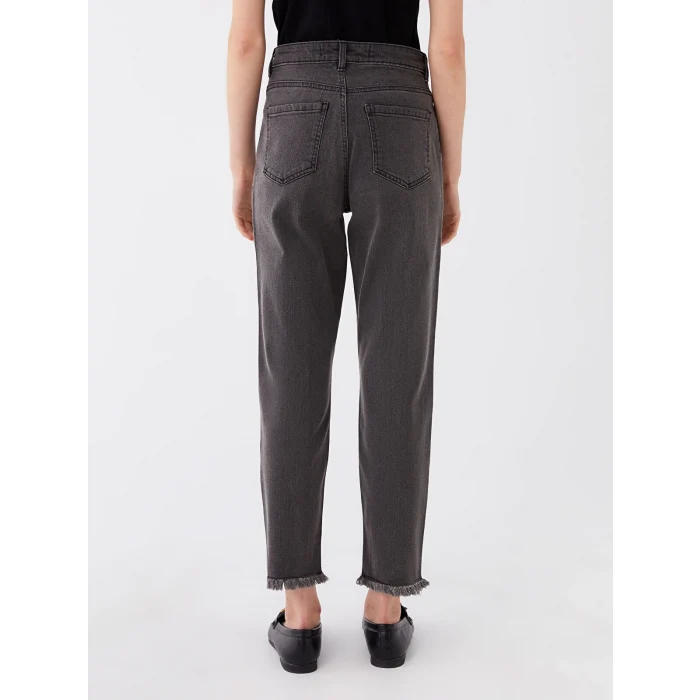 LCW Modest GRİ Mom Fit Kadın Jean Pantolon