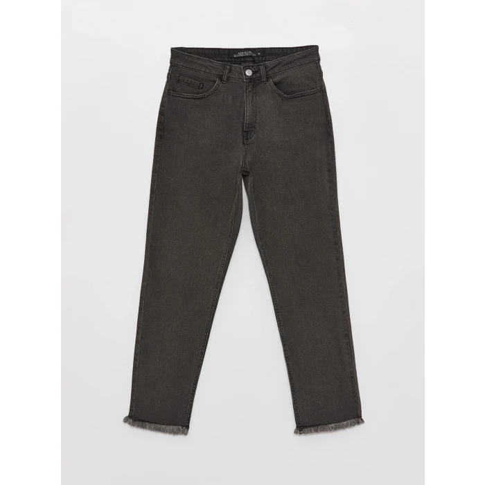 LCW Modest GRİ Mom Fit Kadın Jean Pantolon