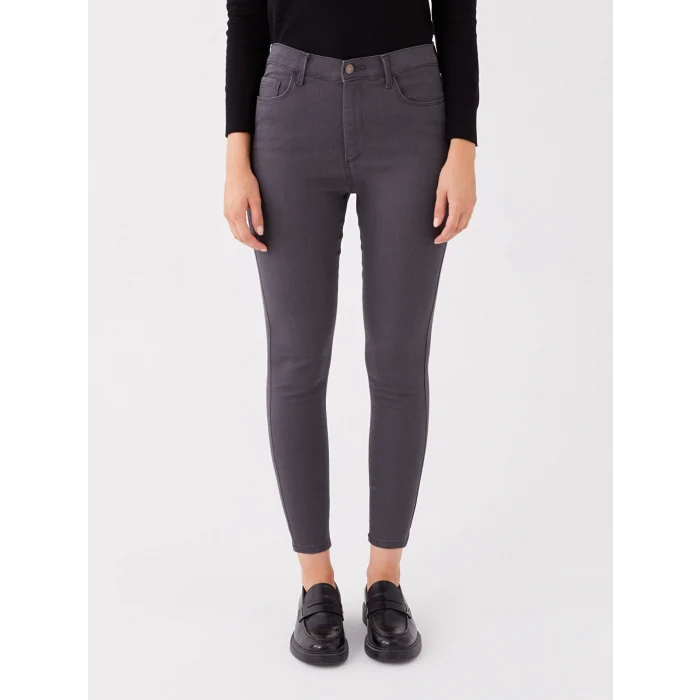 LCWAIKIKI Basic GRİ Slim Fit Kadın Jean Pantolon