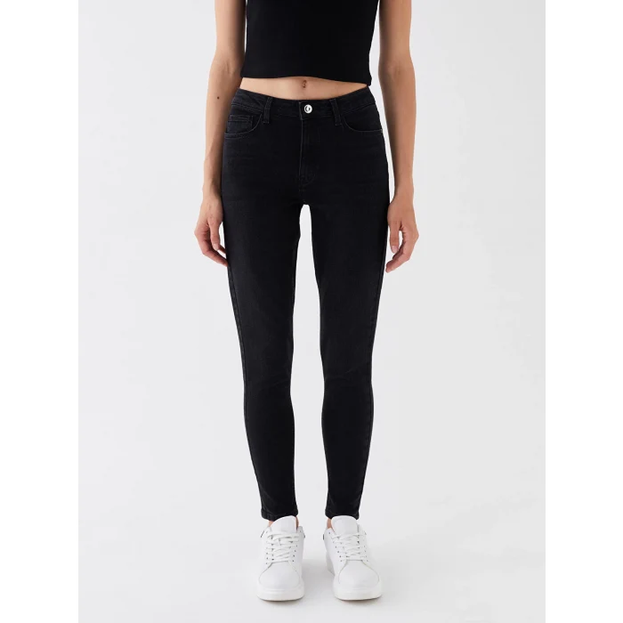 LCW Jeans SİYAH Normal Bel Mercury Skinny Fit Kadın Jean Pantolon