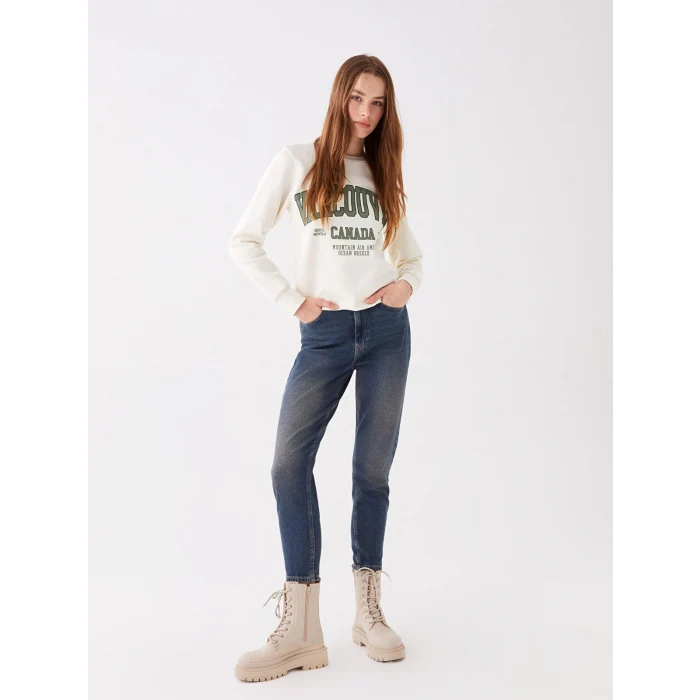 LCW Vision İNDİGO Mom Fit Kadın Jean Pantolon