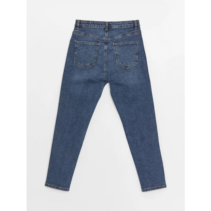 LCW Jeans İNDİGO Yüksek Bel Slim Mom Kadın Jean Pantolon