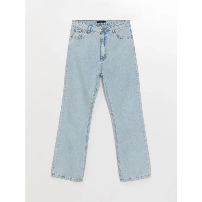 XSIDE MAVİ Yüksek Bel Straight Kadın Jean Pantolon