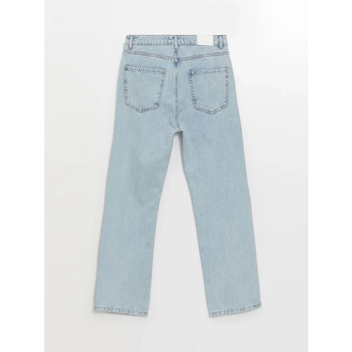 XSIDE MAVİ Yüksek Bel Straight Kadın Jean Pantolon