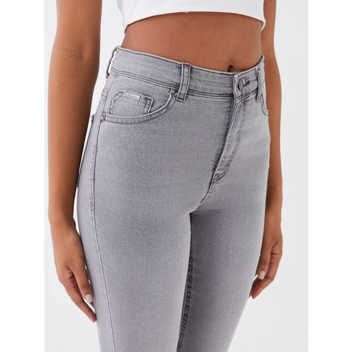 LCW Jeans GRİ Yüksek Bel Jüpiter Süper Skinny Fit Kadın Jean Pantolon
