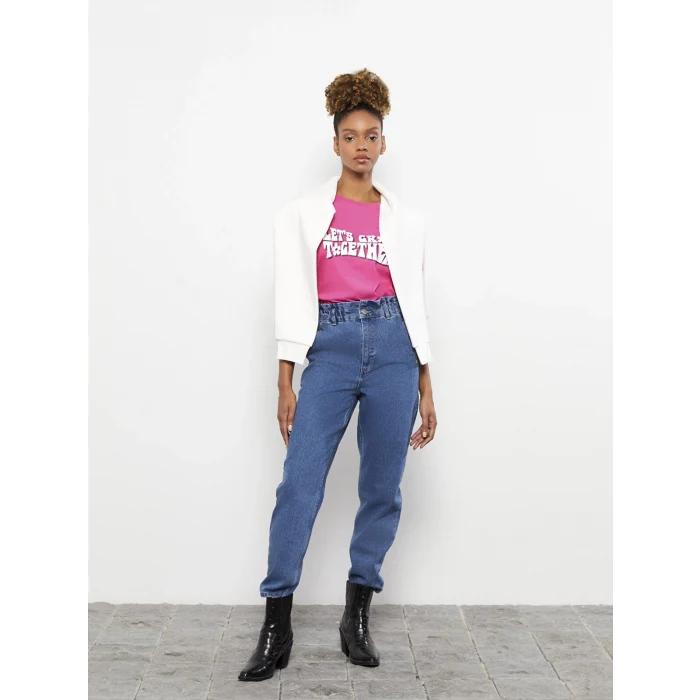 LCW Jeans İNDİGO Yüksek Bel Slouchy Kadın Jean Pantolon