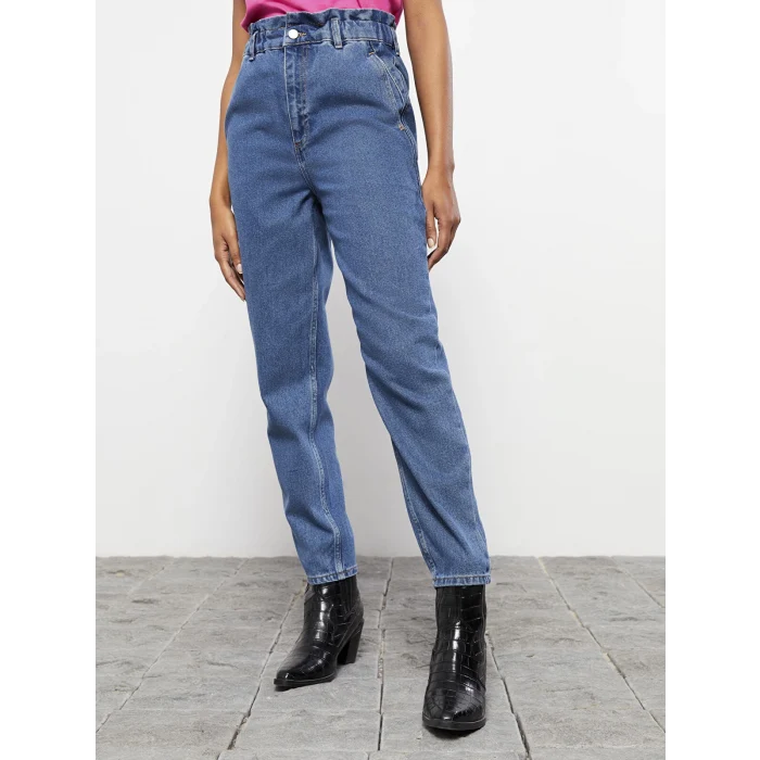 LCW Jeans İNDİGO Yüksek Bel Slouchy Kadın Jean Pantolon
