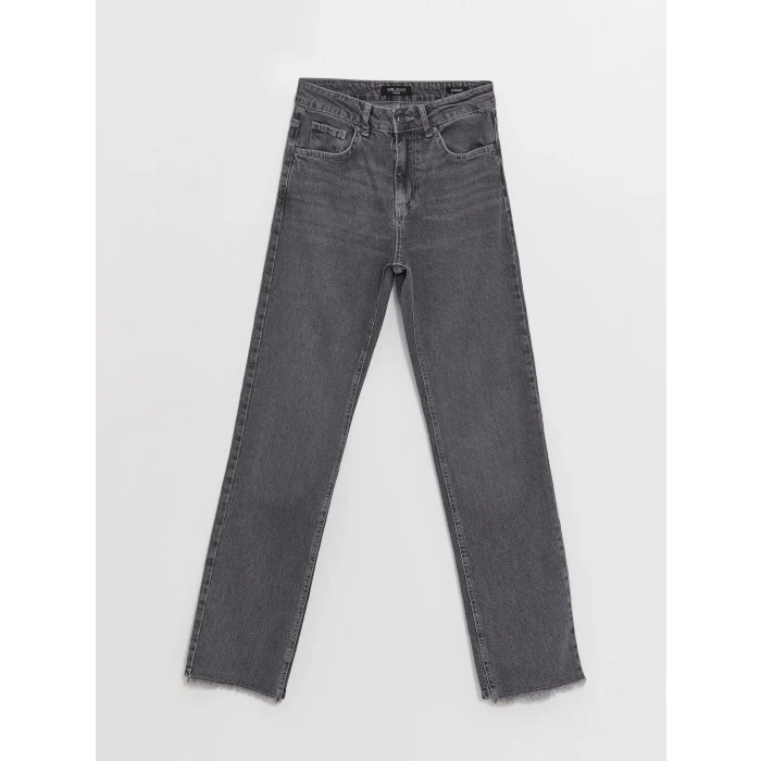 LCW Vision GRİ Straight Fit Kadın Jean Pantolon