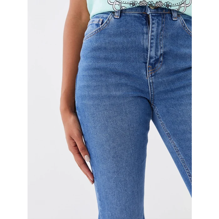 LCW Jeans İNDİGO Yüksek Bel Mars Flare Kadın Jean Pantolon