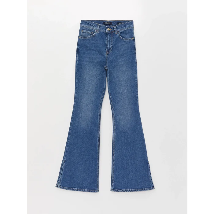 LCW Jeans İNDİGO Yüksek Bel Mars Flare Kadın Jean Pantolon