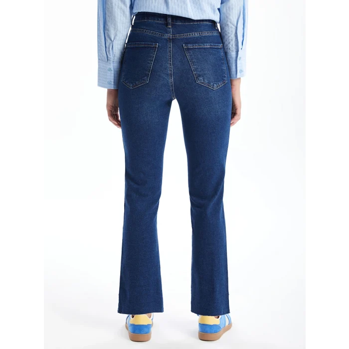 LCW Jeans Indigo Crop Flare Kadın Jean Pantolon