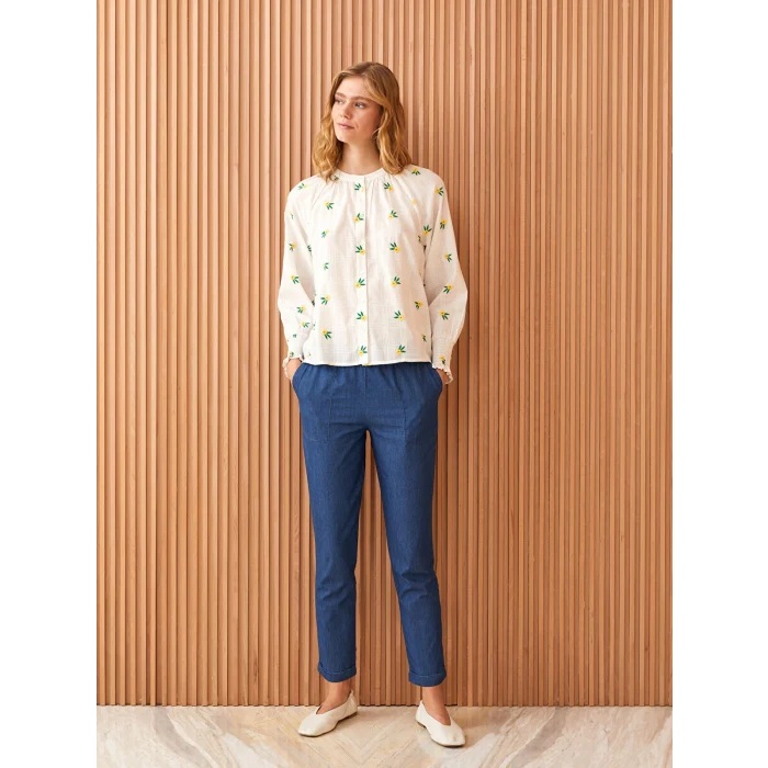 LCW Modest İNDİGO Kadın Slouchy Düz Jean Pantolon