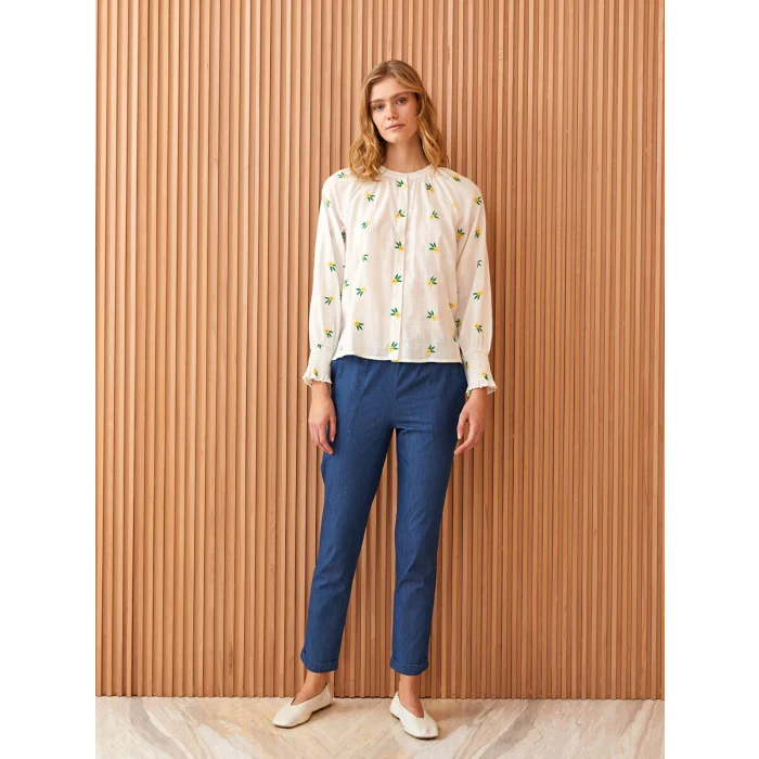 LCW Modest İNDİGO Kadın Slouchy Düz Jean Pantolon