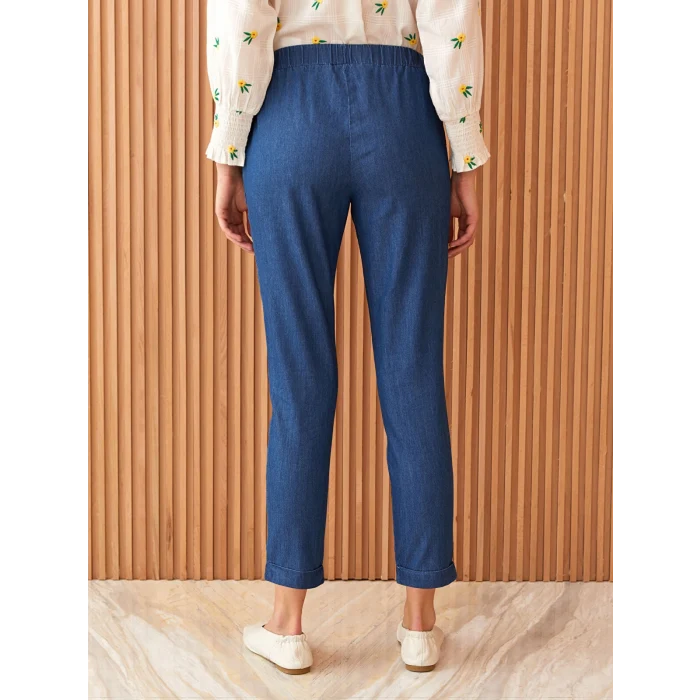 LCW Modest İNDİGO Kadın Slouchy Düz Jean Pantolon