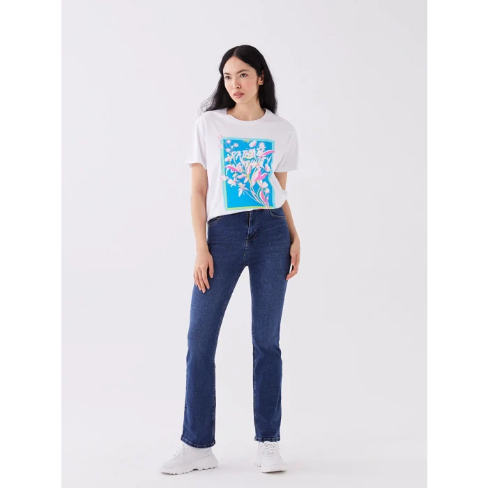 LCW Jeans İNDİGO Yüksek Bel Mars Flare Kadın Jean Pantolon