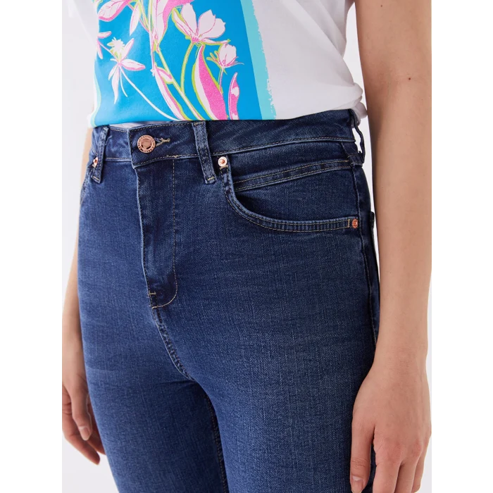 LCW Jeans İNDİGO Yüksek Bel Mars Flare Kadın Jean Pantolon