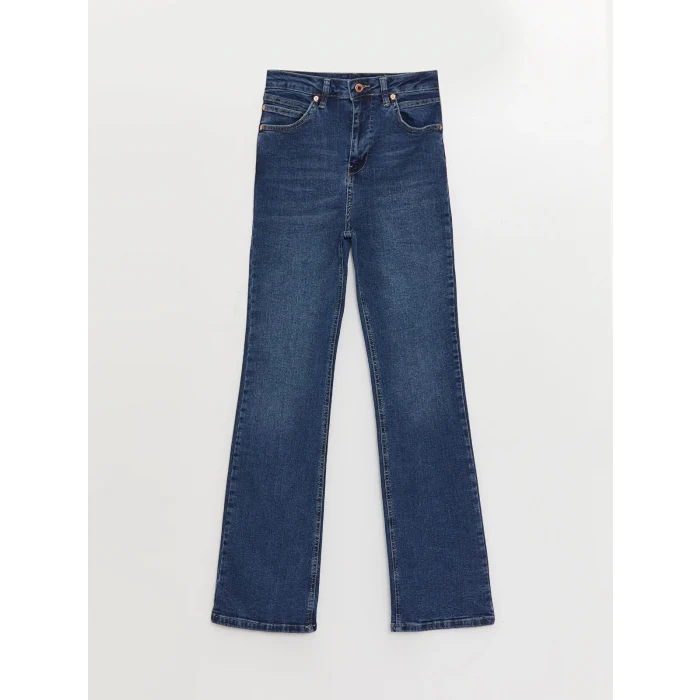 LCW Jeans İNDİGO Yüksek Bel Mars Flare Kadın Jean Pantolon