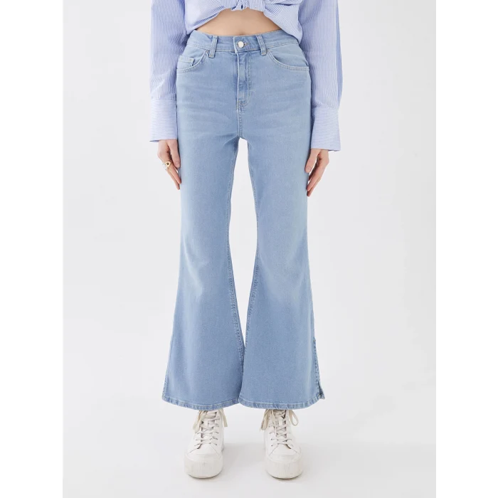 LCW Jeans İNDİGO Yüksek Bel Mars Flare Kadın Jean Pantolon