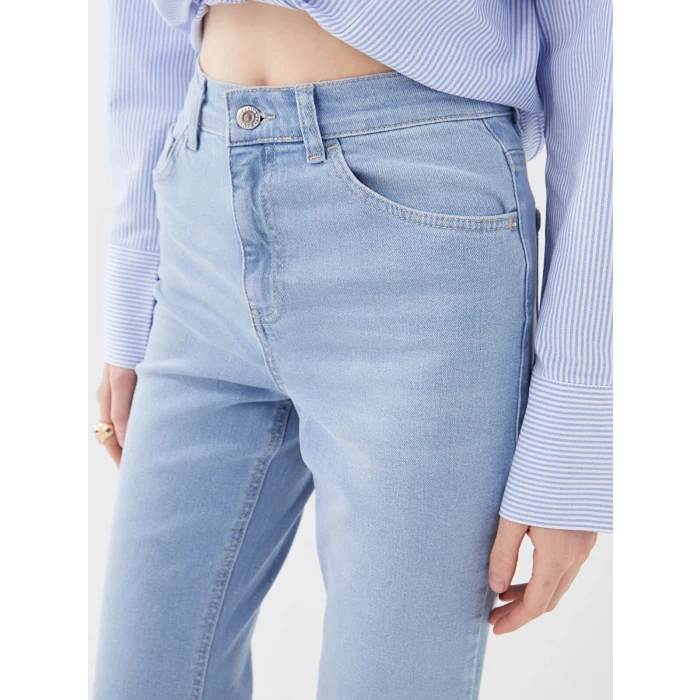 LCW Jeans İNDİGO Yüksek Bel Mars Flare Kadın Jean Pantolon