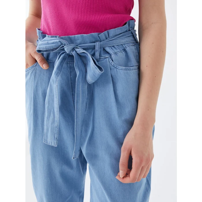 LCW Jeans İNDİGO Beli Lastikli Paperbag Kadın Jean Pantolon