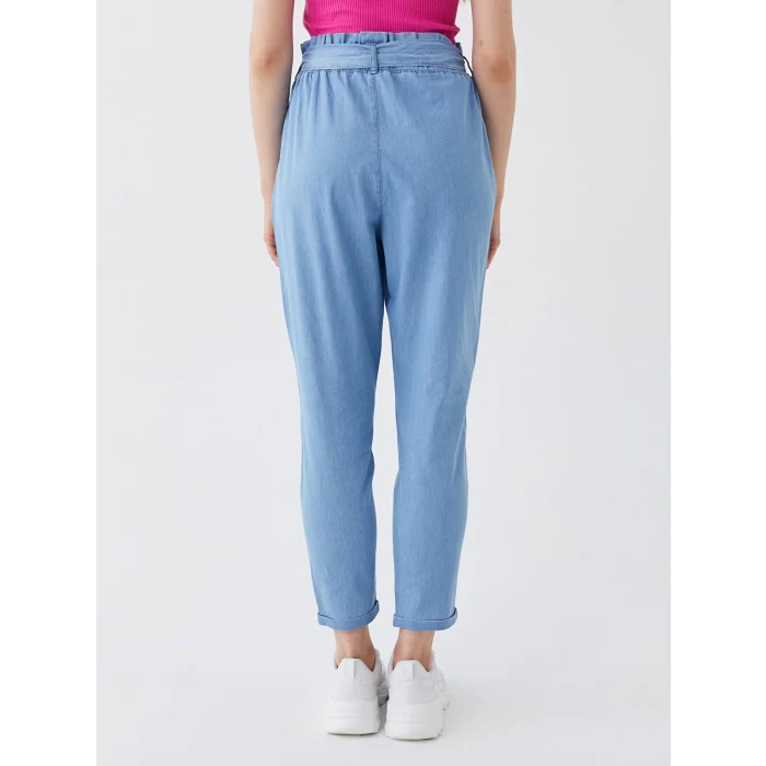 LCW Jeans İNDİGO Beli Lastikli Paperbag Kadın Jean Pantolon