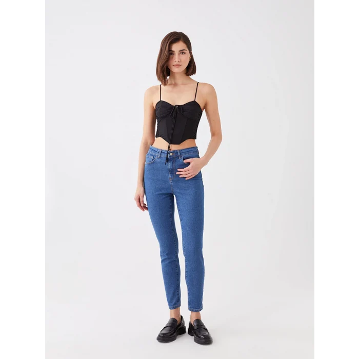 LCW Jeans İNDİGO Yüksek Bel Jüpiter Süper Skinny Fit Kadın Jean Pantolon
