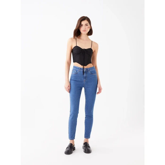 LCW Jeans İNDİGO Yüksek Bel Jüpiter Süper Skinny Fit Kadın Jean Pantolon