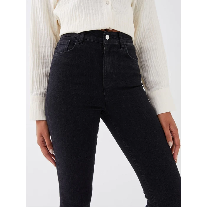 LCW Jeans SİYAH Yüksek Bel Jüpiter Süper Skinny Fit Kadın Jean Pantolon