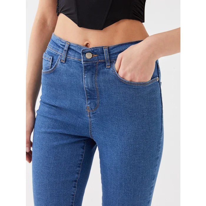 LCW Jeans İNDİGO Yüksek Bel Jüpiter Süper Skinny Fit Kadın Jean Pantolon