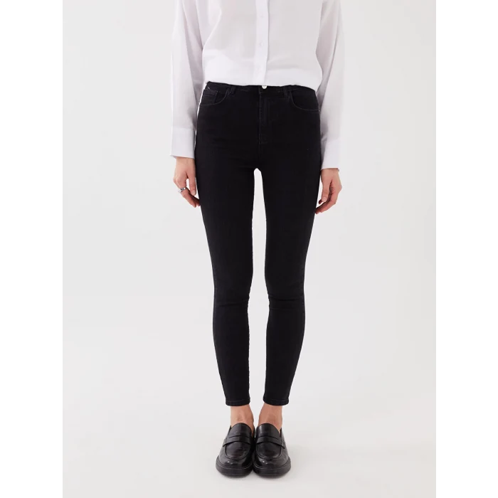 LCW Jeans SİYAH Yüksek Bel Jüpiter Süper Skinny Fit Kadın Jean Pantolon