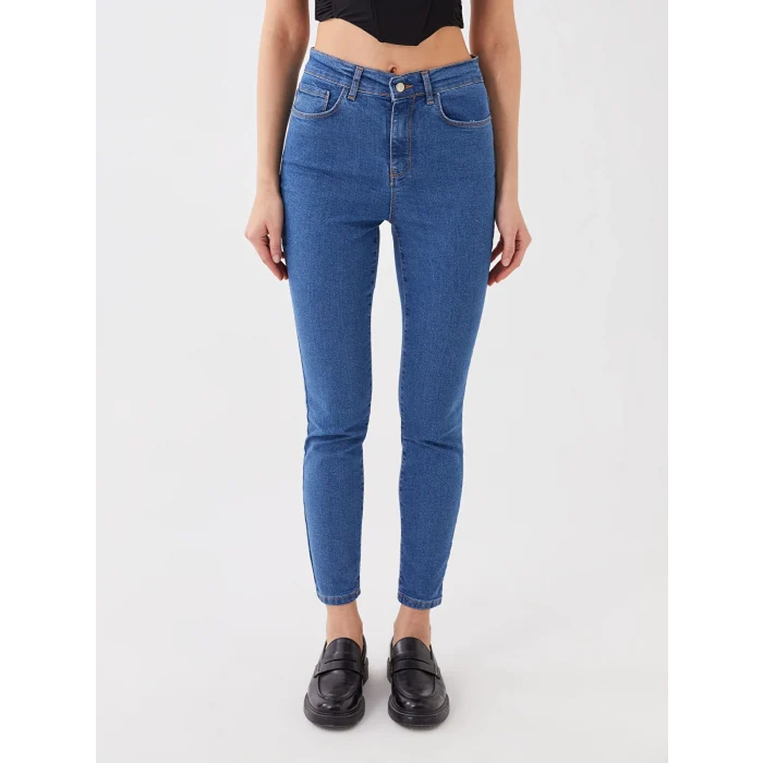 LCW Jeans İNDİGO Yüksek Bel Jüpiter Süper Skinny Fit Kadın Jean Pantolon