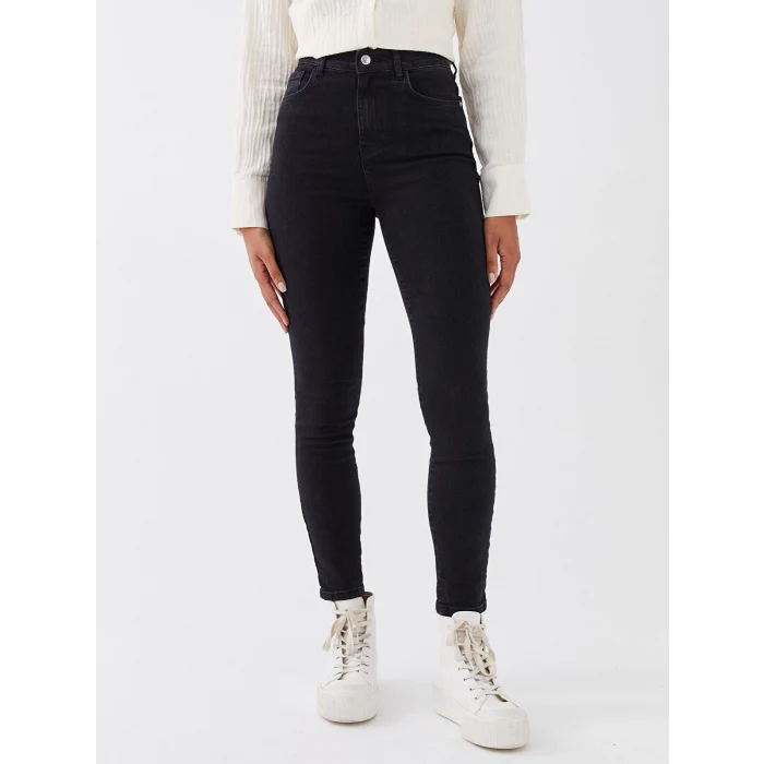 LCW Jeans SİYAH Yüksek Bel Jüpiter Süper Skinny Fit Kadın Jean Pantolon