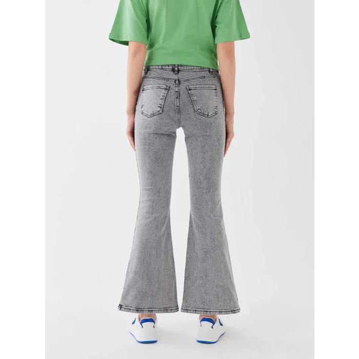 LCW Jeans SİYAH Yüksek Bel Mars Flare Kadın Jean Pantolon