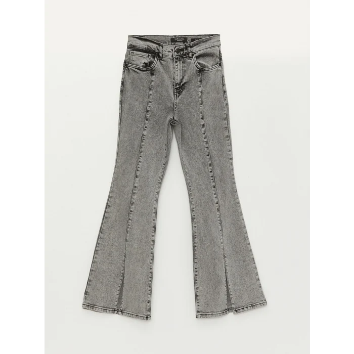 LCW Jeans SİYAH Yüksek Bel Mars Flare Kadın Jean Pantolon