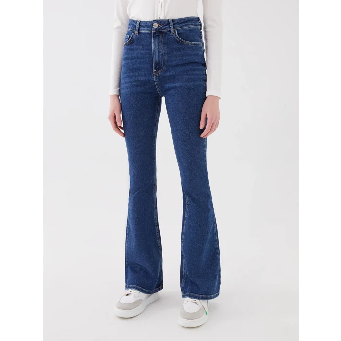 XSIDE MAVİ Yüksek Bel Mars Flare Kadın Jean Pantolon