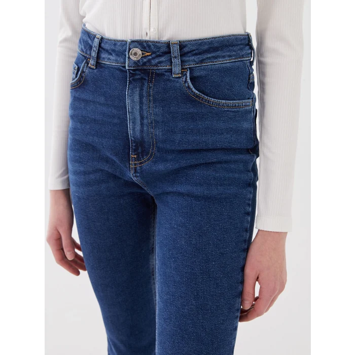 XSIDE MAVİ Yüksek Bel Mars Flare Kadın Jean Pantolon