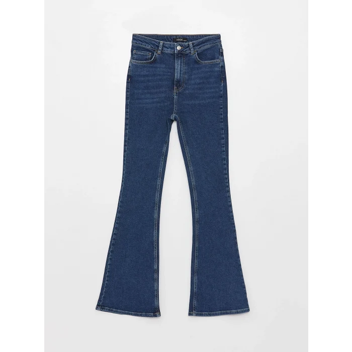 XSIDE MAVİ Yüksek Bel Mars Flare Kadın Jean Pantolon