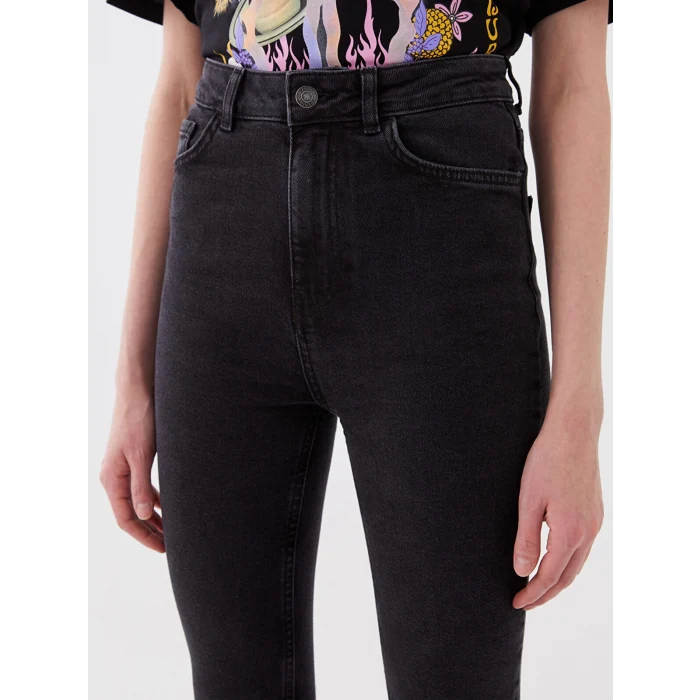 XSIDE SİYAH Yüksek Bel Mars Flare Kadın Jean Pantolon