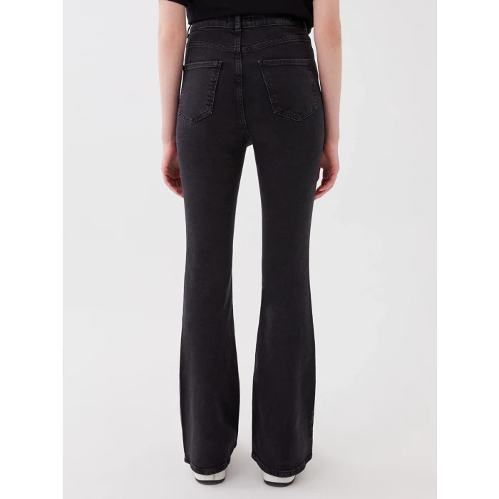 XSIDE SİYAH Yüksek Bel Mars Flare Kadın Jean Pantolon