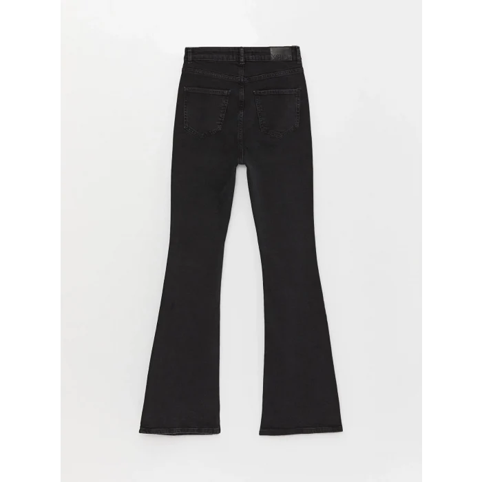 XSIDE SİYAH Yüksek Bel Mars Flare Kadın Jean Pantolon