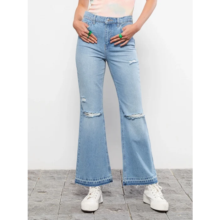 LCW Jeans İNDİGO Yüksek Bel Mars Flare Kadın Jean Pantolon