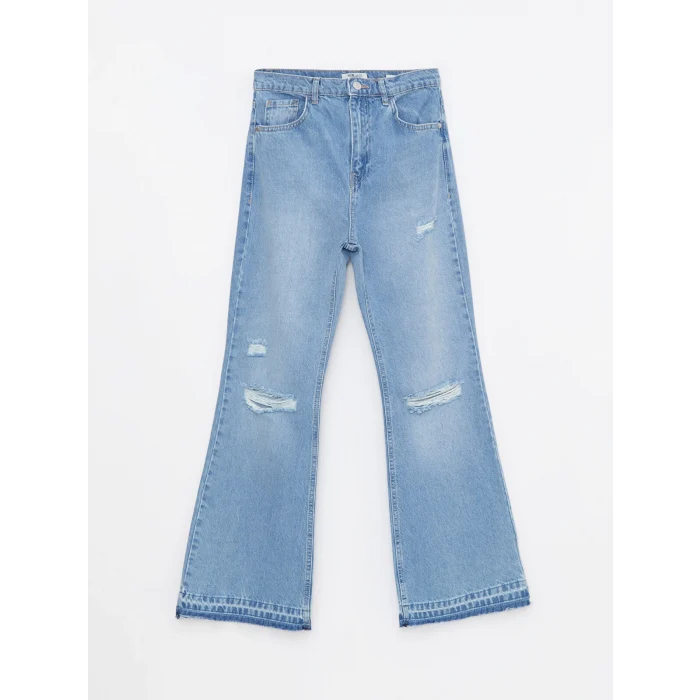 LCW Jeans İNDİGO Yüksek Bel Mars Flare Kadın Jean Pantolon