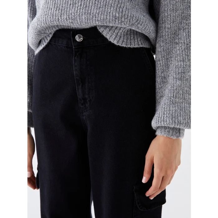 LCW Jeans SİYAH Yüksek Bel Jogger Kadın Jean Pantolon