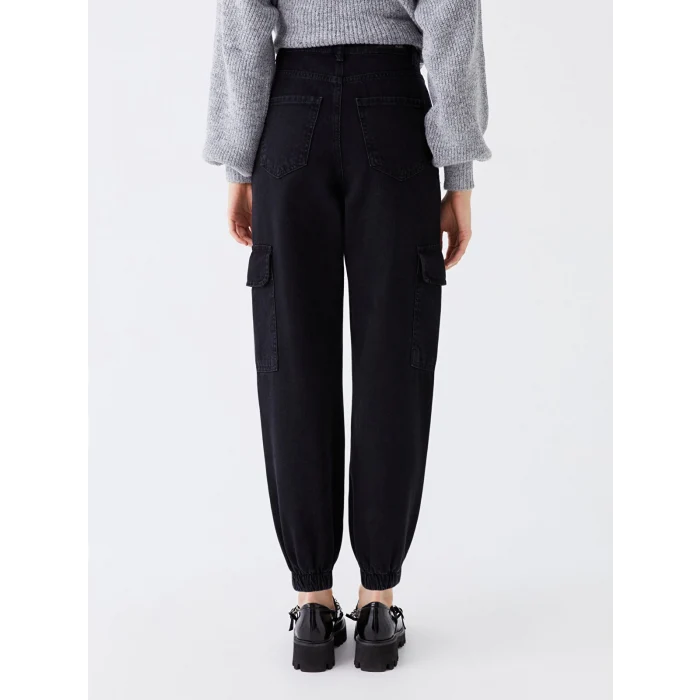 LCW Jeans SİYAH Yüksek Bel Jogger Kadın Jean Pantolon