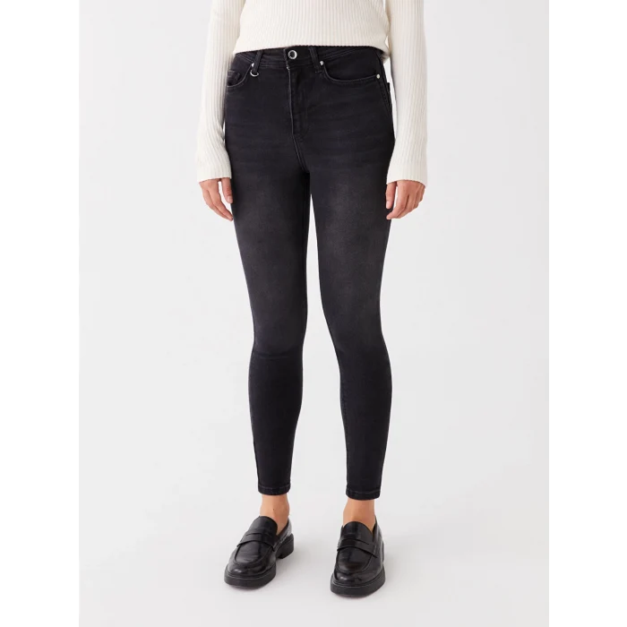 LCW Jeans SİYAH Yüksek Bel Jüpiter Süper Skinny Fit Kadın Jean Pantolon