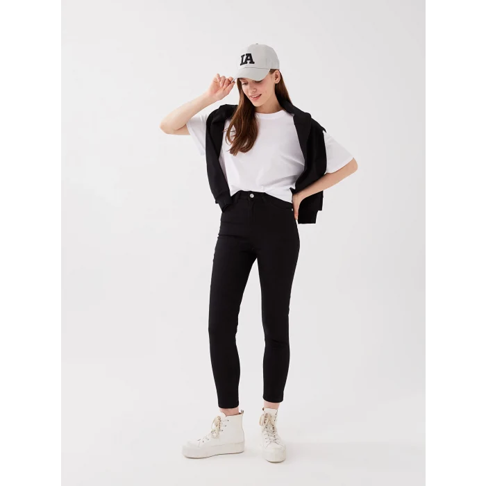 LCW Jeans SİYAH Yüksek Bel Slim Fit Kadın Jean Pantolon